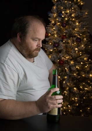Man Depressed Drinking Alcohol